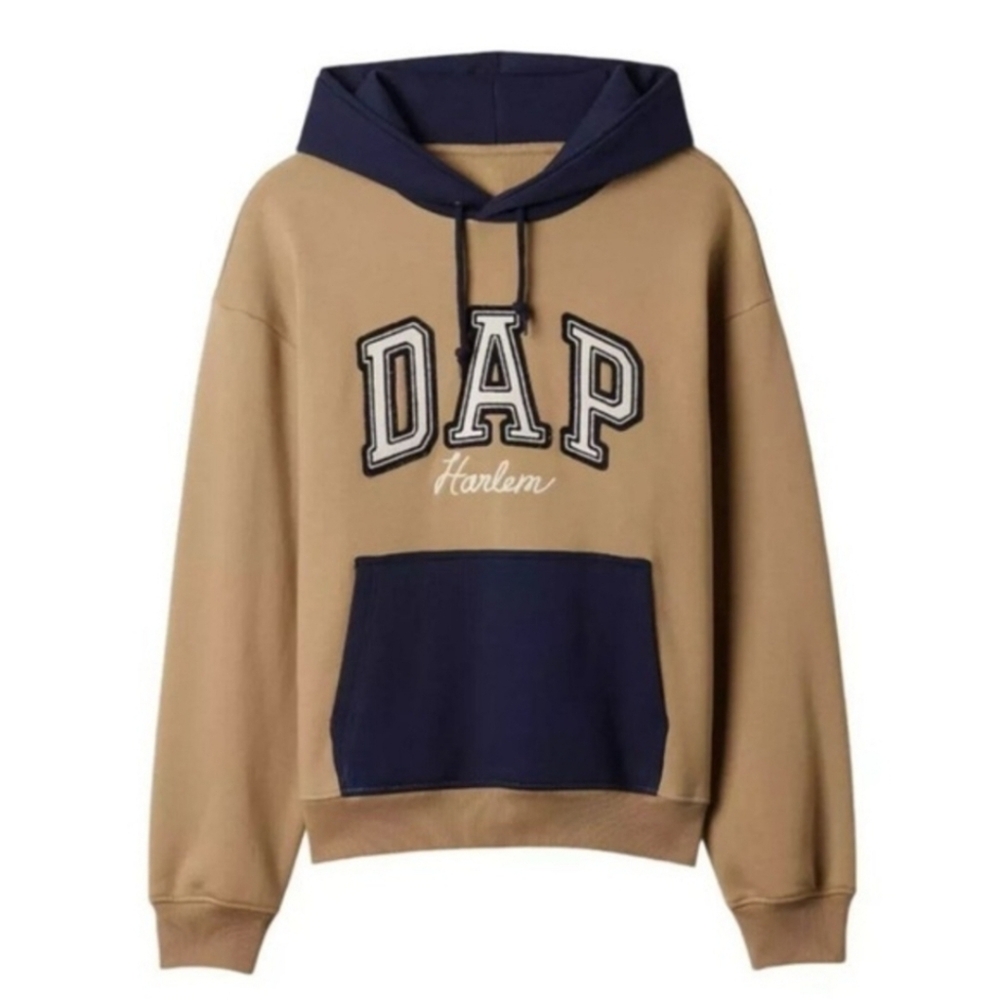 GAP x Dapper Dan DAP Logo Limited Edition Hoodie Sweater Khaki Mens Medium NWT